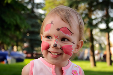 Image showing little girl make-up squirrel