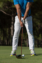 Image showing golf player hitting shot