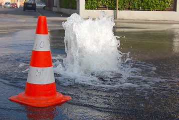 Image showing hydrant on the street,opened