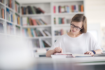 Image showing female student study in school library