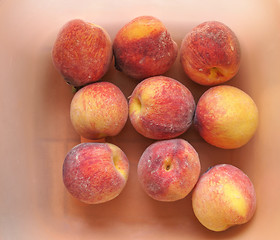 Image showing Many peach fruits