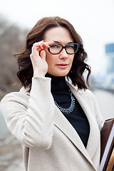 Image showing beautiful woman with glasses