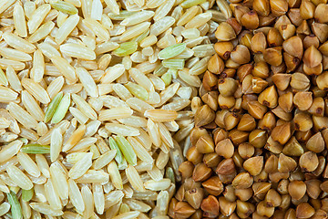 Image showing Rice and buckwheat background