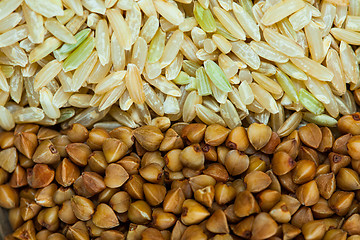 Image showing buckwheat and rice background