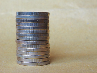 Image showing Euro coins pile