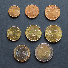 Image showing Euro coins flat lay