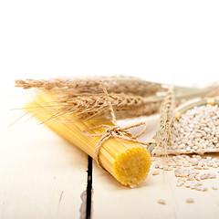 Image showing organic Raw italian pasta and durum wheat 