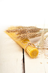 Image showing organic Raw italian pasta and durum wheat 