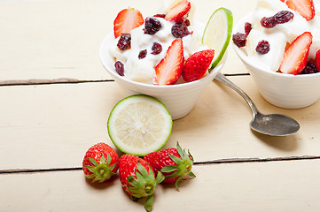 Image showing fruit and yogurt salad healthy breakfast