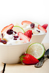 Image showing fruit and yogurt salad healthy breakfast