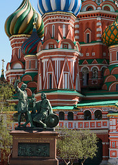 Image showing The Pokrovsky Cathedral (St. Basil\'s Cathedral). Statue to Mosc