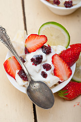 Image showing fruit and yogurt salad healthy breakfast