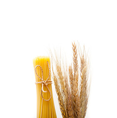 Image showing organic Raw italian pasta and durum wheat 