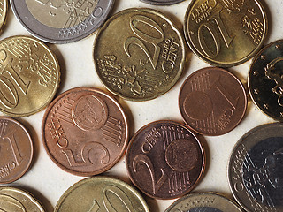 Image showing Euro coins flat lay