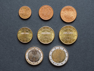 Image showing Euro coins flat lay