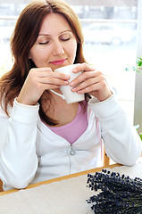 Image showing Mature woman relaxing