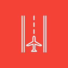 Image showing Airport runway line icon.