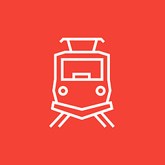 Image showing Front view of train line icon.