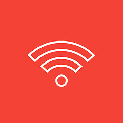 Image showing Wifi sign line icon.