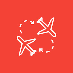 Image showing Airplanes line icon.