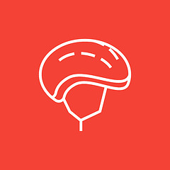 Image showing Bicycle helmet line icon.