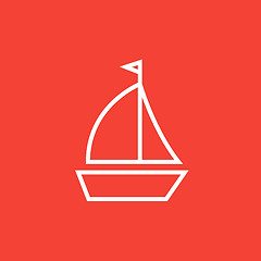 Image showing Sailboat line icon.