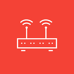 Image showing Wireless router line icon.