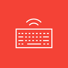 Image showing Wireless keyboard line icon.