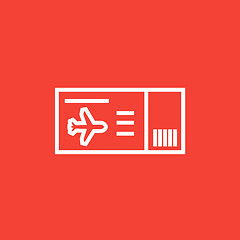 Image showing Flight ticket line icon.