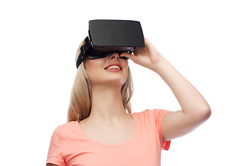 Image showing woman in virtual reality headset or 3d glasses