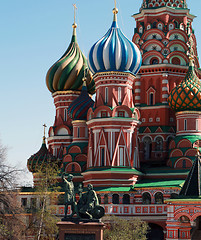 Image showing Statue to Moscow's Founders. The Pokrovsky Cathedral (St. Basil\