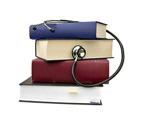 Image showing books and stethoscope