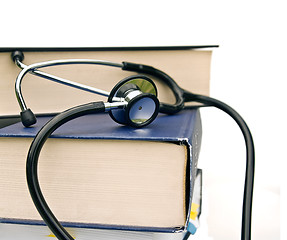 Image showing books and stethoscope