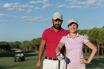 Image showing portrait of couple on golf course