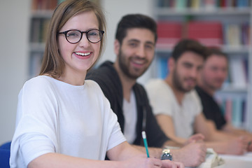 Image showing group of students study together in classroom