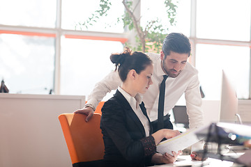 Image showing business couple working together on project