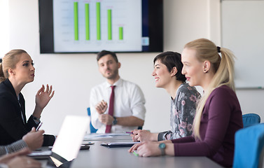 Image showing young business people group on meeting at office