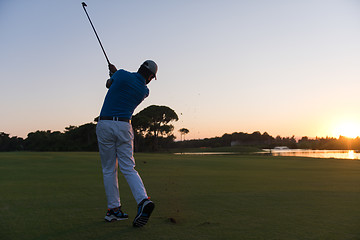 Image showing golfer hitting long shot