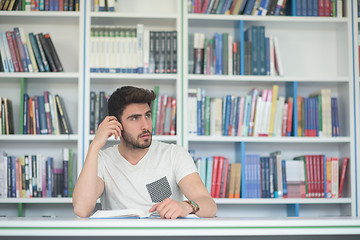 Image showing student study  in school library