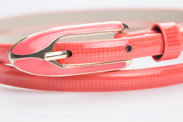 Image showing coral female belt. buckle