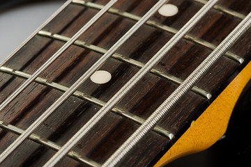 Image showing Electric bass guitar detail shots