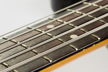 Image showing Electric bass guitar detail shots