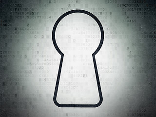 Image showing Data concept: Keyhole on Digital Data Paper background