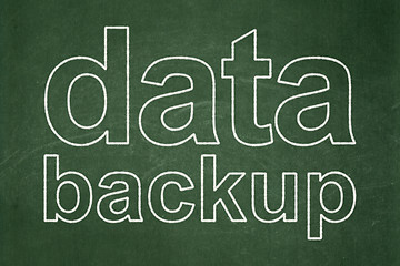 Image showing Data concept: Data Backup on chalkboard background