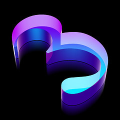 Image showing 3d neon glowing character 3 made of glass, vector illustration.