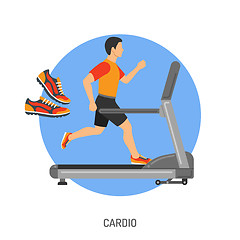 Image showing Runner on Treadmill Concept