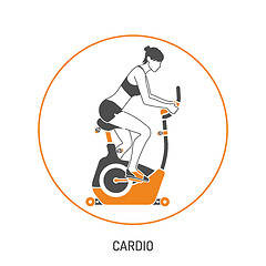 Image showing Exercise Bike and Fitness Concept