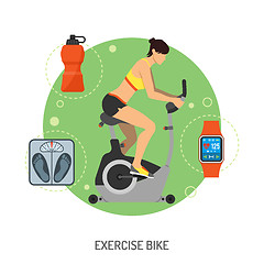 Image showing Exercise Bike and Fitness Concept