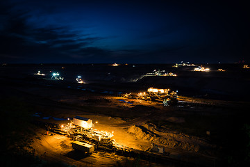 Image showing Open-cast coal mining in Germany in the evening