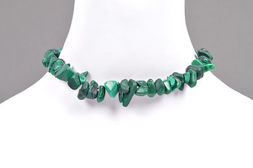 Image showing Splintered malachite chain on bust